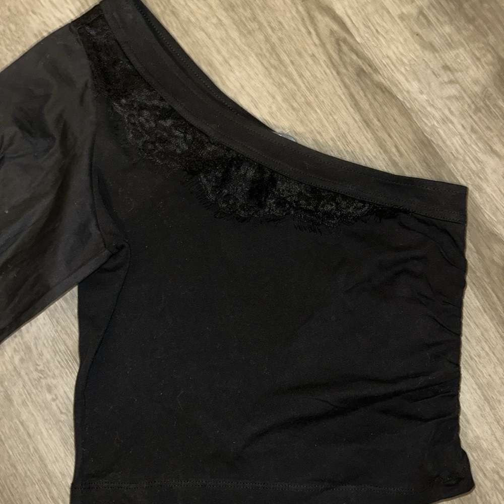 By Anthropologie one shoulder puff sleeve top - Picture 8 of 13